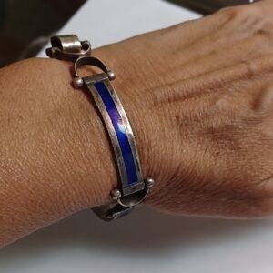 Silver and Blue Bracelet